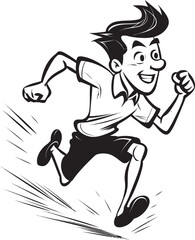 ElegantPacer Running Male Persons Black Icon AthleticDash Black Vector Logo for Male Runner