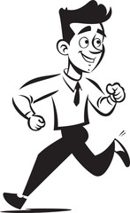 SpeedyMotion Male Persons Black Logo PowerStrider Black Vector Icon for Male Runner