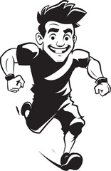 PowerStrider Black Vector Icon for Male Runner RobustRunner Male Black Vector Logo Design