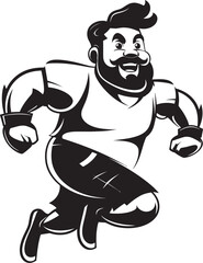 Speedy Momentum Male Athletes Black Logo Powerful Stride Black Vector Icon for Male Runner