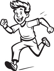 Bold Speedster Black Vector Icon for Male Runner Athletic Charge Male Black Vector Logo Design