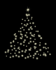 Christmas tree on a transparent background. Garland on an invisible Christmas tree. Use screen transparency mode.
