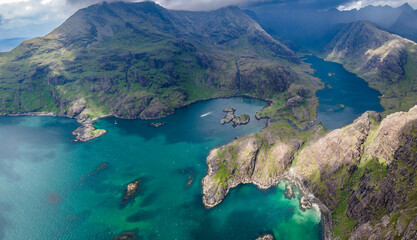 Fototapeta na wymiar Views from Sgurr na stri peak in Skye island, Scotland