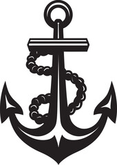 Historic Maritime Black Ship Anchor Logo Ancient Navigation Black Anchor Icon Design