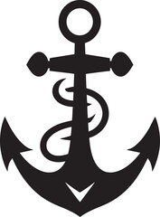 Obraz premium Nautical Endurance Ship Anchor in Black Timeless Seafaring Black Anchor Icon