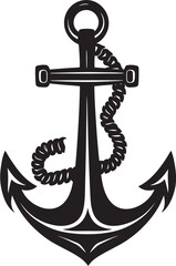 Sailors Pride Ship Anchor in Black Vector Ocean Explorer Black Anchor Icon Design