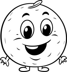 Tomato vegetable vector stock, coloring page