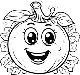 Tomato vegetable vector stock, coloring page