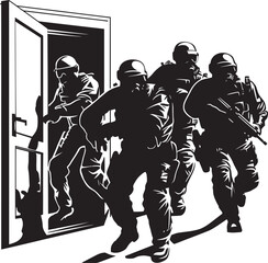 Forceful Entry Tactics Black Vector SWAT Emblem Dynamic Impact Door Kick SWAT Team Logo