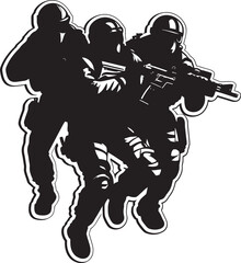 Dynamic Breach SWAT Team Door Kick Icon Forced Access Black Vector Door Kick Emblem
