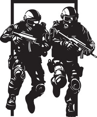 Strategic Intrusion Door Kick SWAT Team Logo Entry Tactics Black Vector Door Kick Emblem