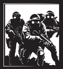 Forced Access Black Vector Door Kick Emblem Strategic Intrusion SWAT Door Kick Logo