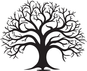 Sylvan Majesty Tree Black Vector Logo Iconic Greenwood Black Vector Tree Design