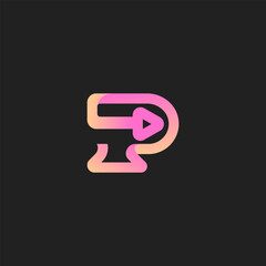 R arrow sign business logo design