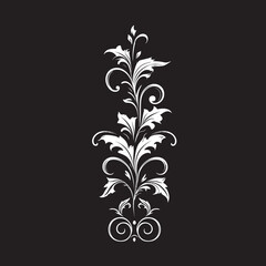 Eternally Floral Wedding Couple Logo Blossoming Love Story Black Vector Design