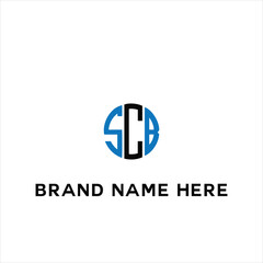 SCB logo. S C B design. White SCB letter. SCB, S C B letter logo design. Initial letter SCB linked circle uppercase monogram logo. S C B letter logo vector design.	
