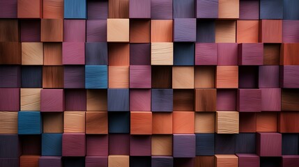 colorful wooden block pieces, beautiful wood fiber, AI Generative