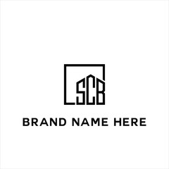 SCB logo. S C B design. White SCB letter. SCB, S C B letter logo design. Initial letter SCB linked circle uppercase monogram logo. S C B letter logo vector design.	
