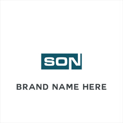 SON logo. S O N design. White SON letter. SON, S O N letter logo design. Initial letter SON linked circle uppercase monogram logo. S O N letter logo vector design.	
