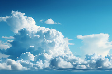 Blue sky background with tiny clouds, 3d rendering. Computer digital drawing.