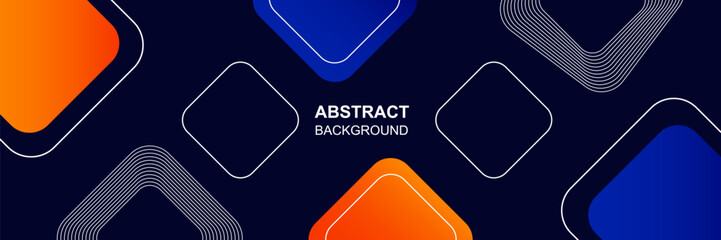 Abstract geometric shape rectangle lines with dark blue illustration template background design