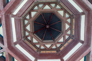 The octagonal ceiling of the Yellow Crane Tower. Yellow Crane Tower Park is a famous historical and...