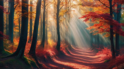 A Timeless Dance: Sunlight and Shadows in the Ever-Changing Autumn Forest