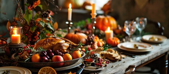 Festive meal for Thanksgiving or Christmas