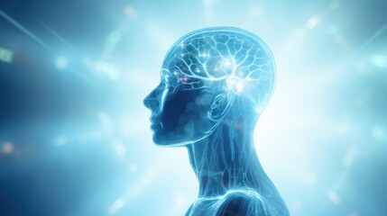 Obraz premium brain and human body heal ,technology modern medical science in future 