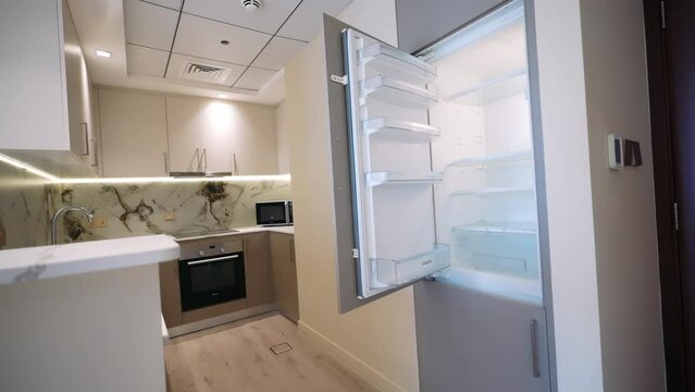 high-end kitchen set in a new building in Dubai