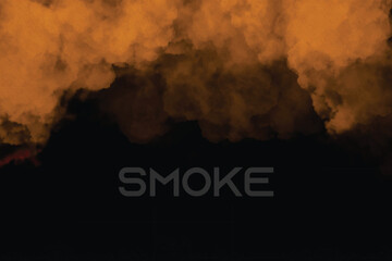 Orange smoke like Sky in a dark. Texture, background
