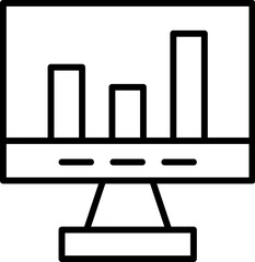 progress in Computer Vector Symbol for Advertisement. Suitable for books, stores, shops. Editable stroke in minimalistic outline style. Symbol for design