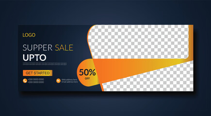 Supper sale facebook cover and web banner template design