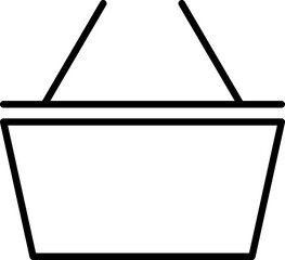 Shopping Basket Vector Line Symbol. Suitable for books, stores, shops. Editable stroke in minimalistic outline style. Symbol for design
