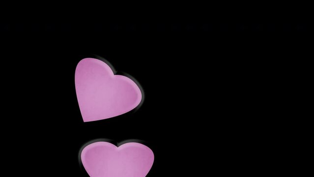 Falling pink hearts animation