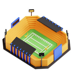 3D Illustration of Stadium Hosting an American Football Event