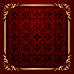 floral pattern, with vintage frame	