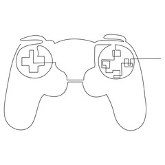 
Game controller continuous single line outline vector art drawing and simple one line minimalist design