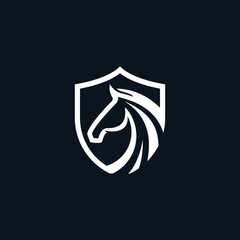 shield with horse logo design 