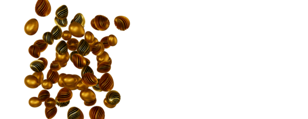 3d rendering of Easter glitter and black eggs