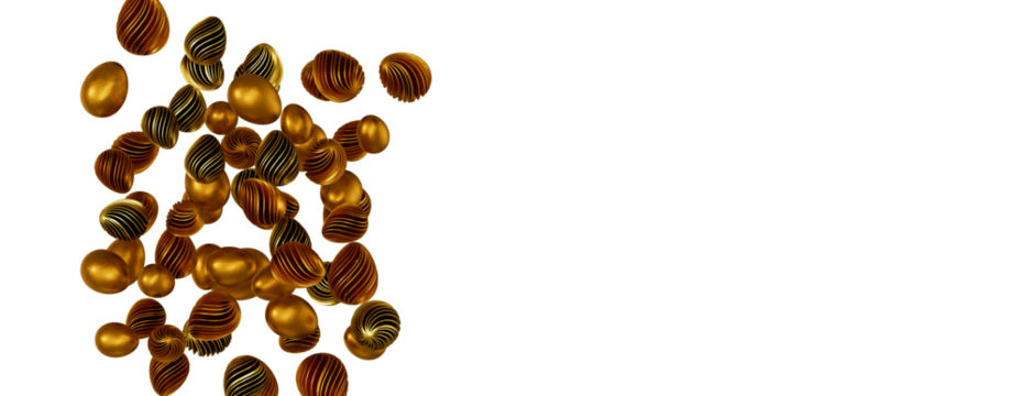 3d rendering of Easter glitter and black eggs