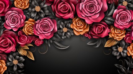 roses on black
