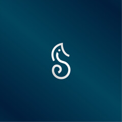 Obraz premium Famous Seahorse logo design vector illustration