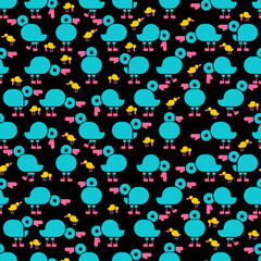 Ducks set pattern seamless. Duck background. Farm birds texture. Baby fabric texture