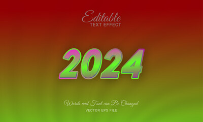 Editable Text Effect 2024, Vector file template design