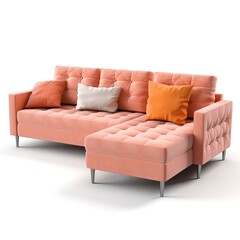 Sectional sofa peach