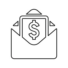 Salary mail, salary, increment icon