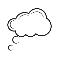 Bubble with cloud. Dream cloud isolated icon. Single Cloud vector. Speech bubble. Thought bubble icon. Line Cloud art. Speech bubbles Icon flat design. Vector illustration