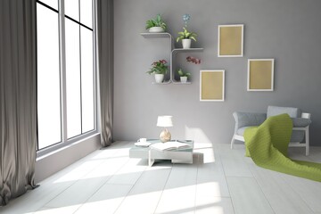 Modern interior design. 3D illustration