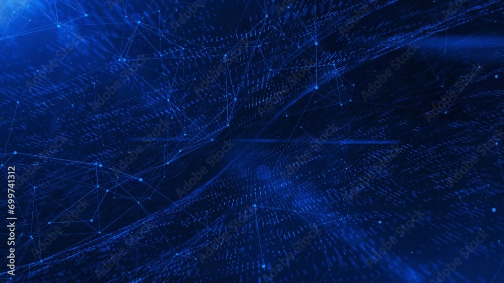 Wall mural abstract glowing plexus background with connected dots and lines, presentation background for busine